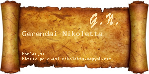 Gerendai Nikoletta névjegykártya
